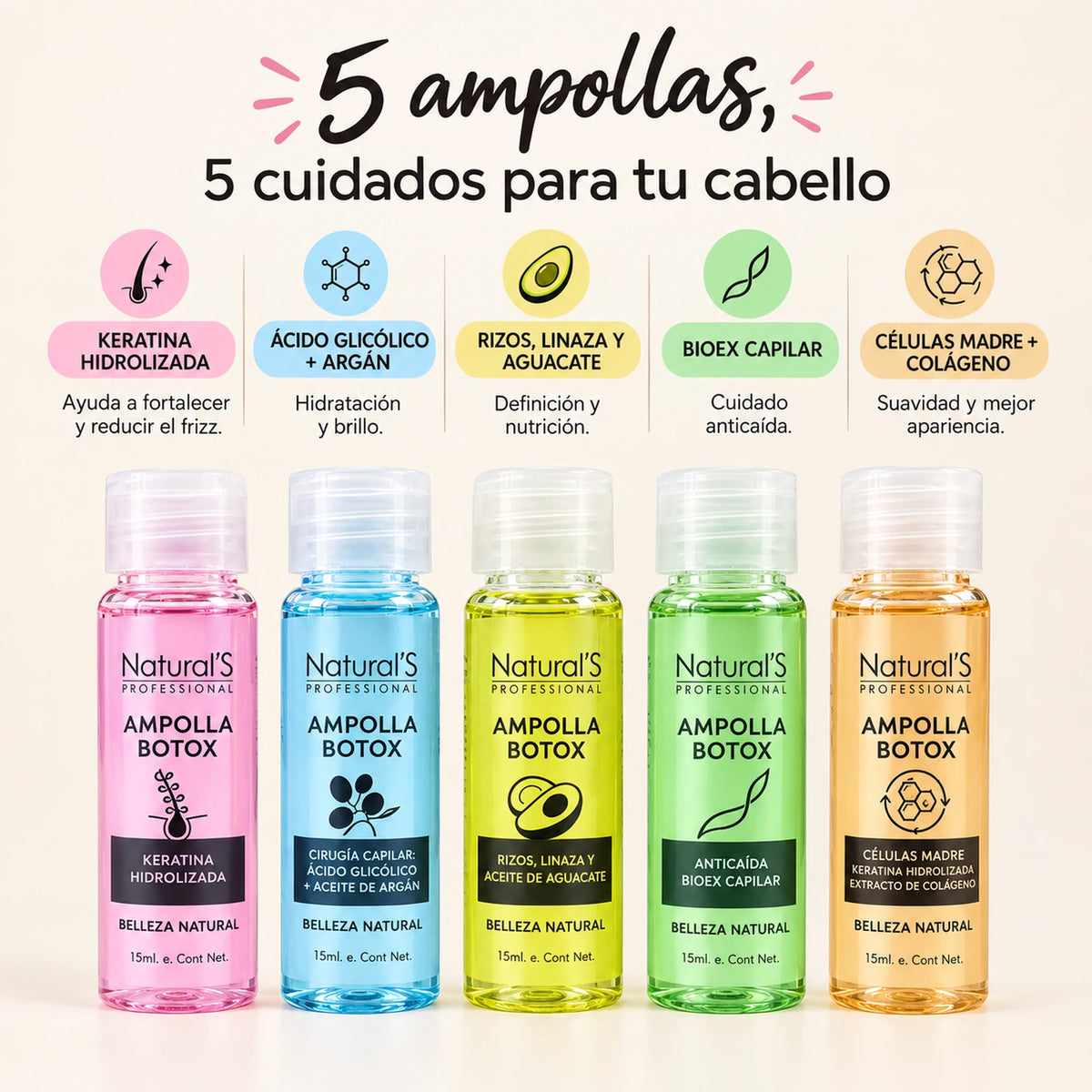 Ampolla Botox Capilar Natural's Professional 15 ml
