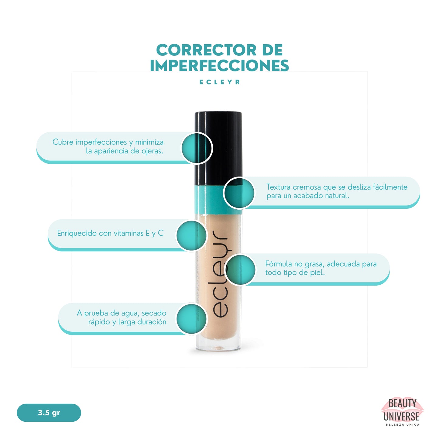 Corrector de Imperfecciones Eclyer con Vitaminas E y C