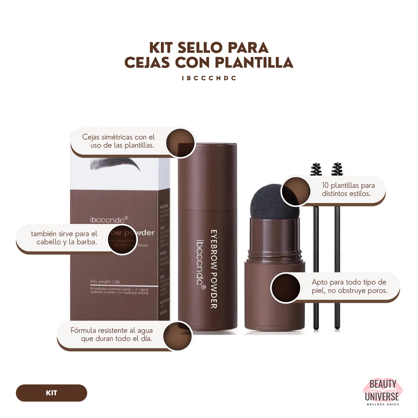 Kit de Cejas Sello con Plantillas