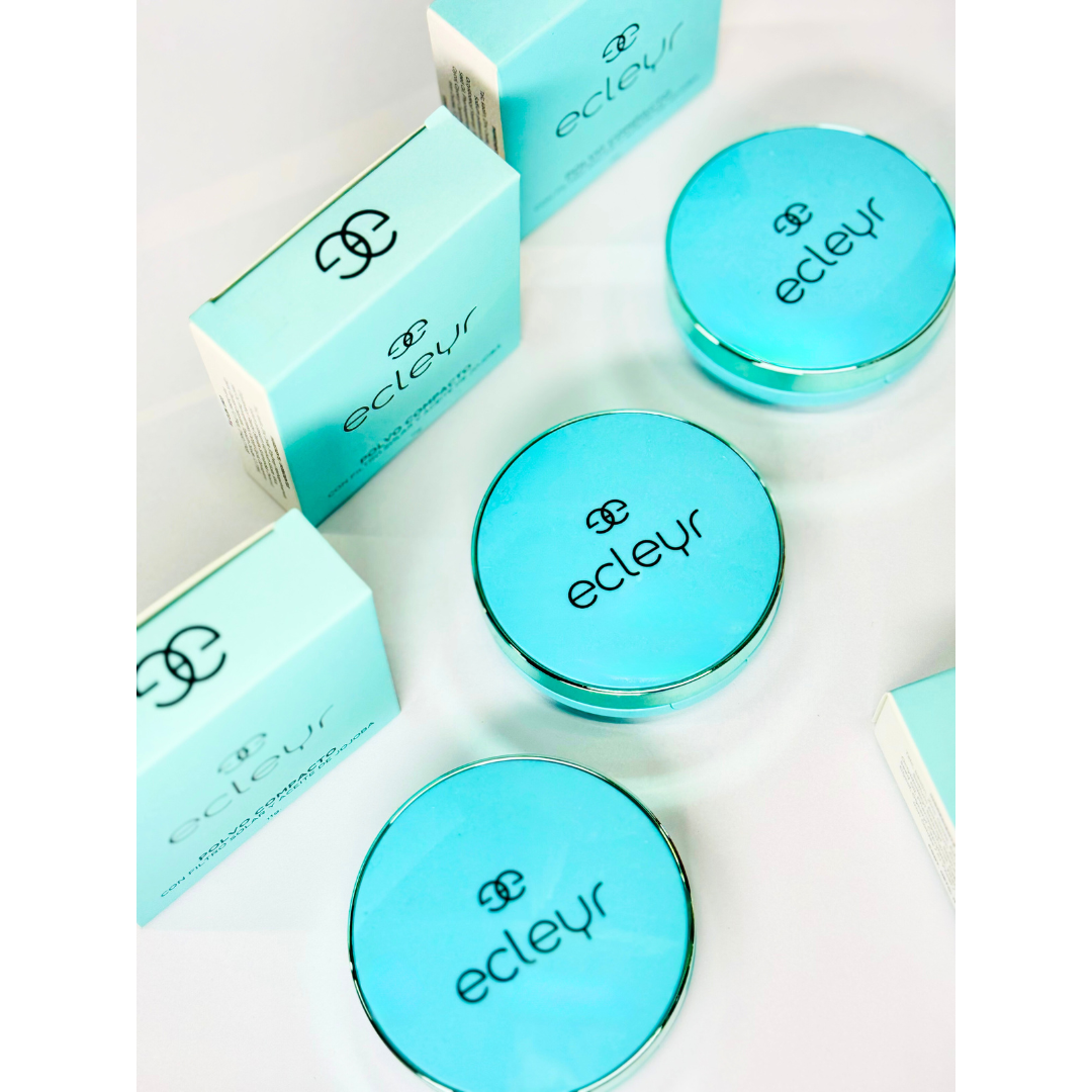 Polvo Compacto Eclyer con Filtro Solar y Aceite de Jojoba