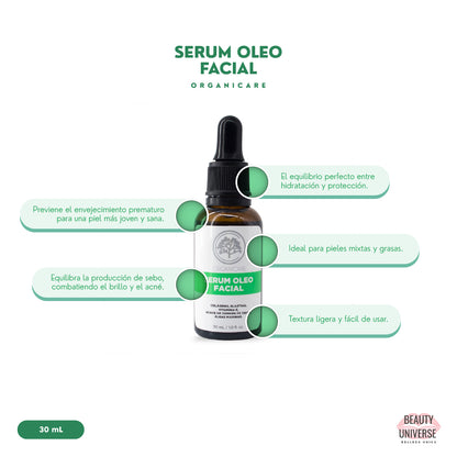 Sérum Óleo Facial con Colágeno y Extracto de Semilla de Uva