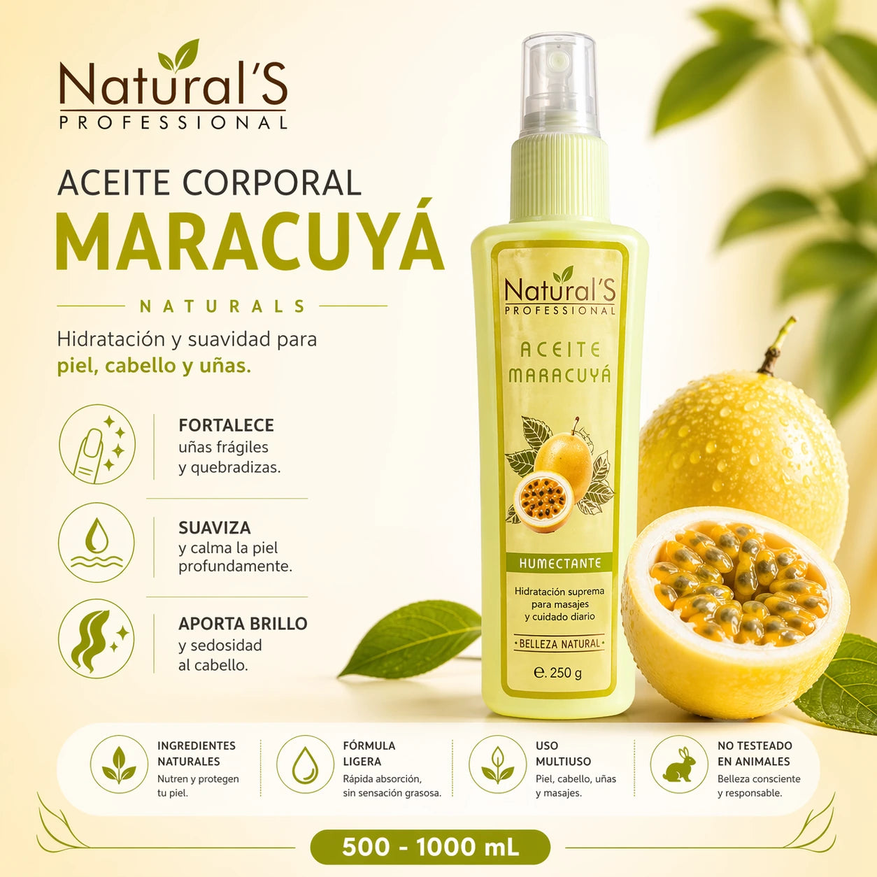 Aceite Corporal Naturals Maracuyá